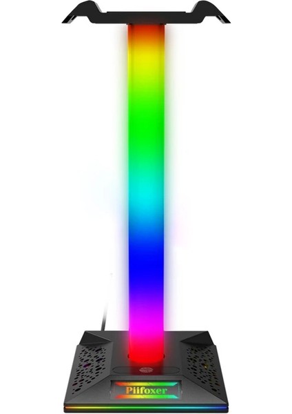 Rgb Gaming Kulaklık Standı LED Aydınlatma USB Type-C Giriş 10 Renk Efekt Şık Çok Fonksiyonlu Tasarım
