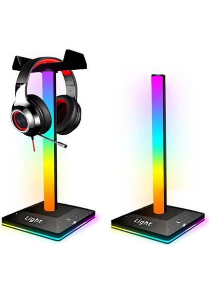 Rgb Gaming Kulaklık Standı LED Aydınlatma USB Type-C Giriş 10 Renk Efekt Şık Çok Fonksiyonlu Tasarım indirimleri