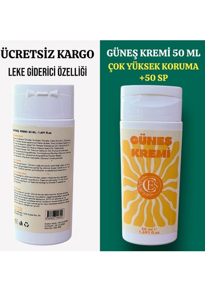 Leke Karşıtı Cilt Tonu Eşitleyici Yüksek Korumalı Yüz ve Vucut Güneş Kremi 50 ml
