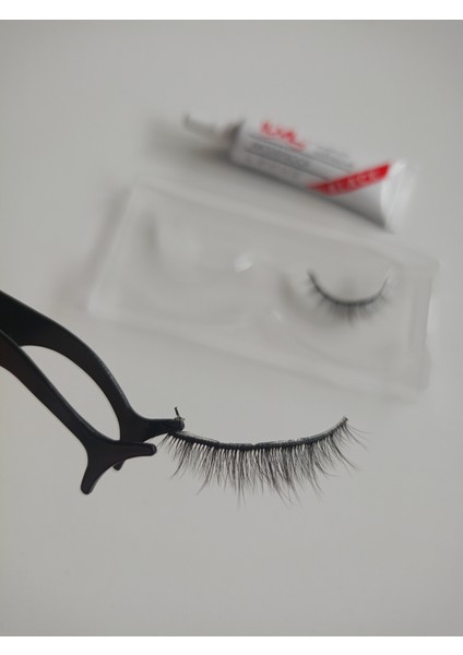 Gerçek Kirpik Görünümlü Cımbız Yapıştırıcılı Takma Kirpik Set