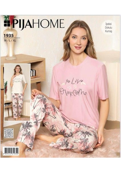 Pijahome Kadın Viskon Ipeksi Dokulu Kısa Kollu Pijama Takımı fiyatları
