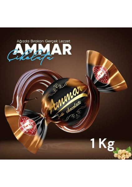 Bitter Kaplamalı Fındık Aromalı Bayramlık Ikramlık Ammar Çikolata 1 kg