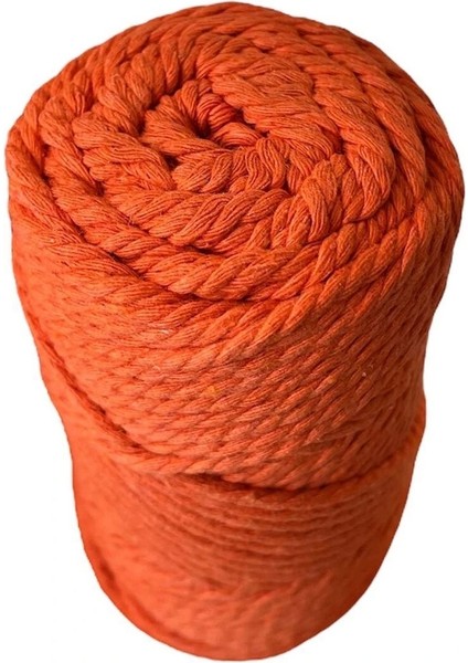 3 Büküm 4mm Makrome ipi (250GR-45M) Pamuk (1 Adet) Turuncu