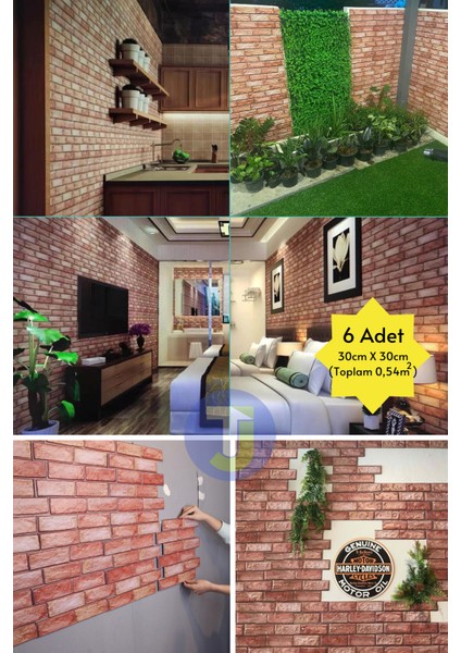 30X30CM 3D Kendinden Yapışkanlı Duvar Kağıdı Kaplama Dekorasyon Mutfak 6lı Paket 0,54M2