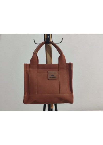 Tote Bag- Küçük Boy Kanvas Triko Kumaş Kadın El Ve Omuz Çantası modelleri