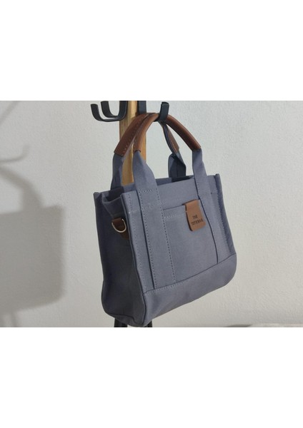 Tote Bag- Küçük Boy Kanvas Triko Kumaş Kadın El Ve Omuz Çantası modelleri