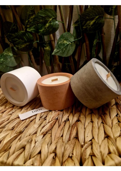 Gri Saksıda Ahşap Fitilli, Lavanta Kokulu Mum fiyatları