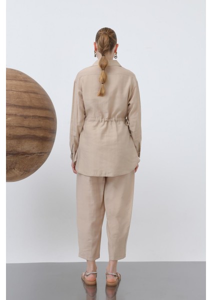 20610 Kadın Beli Büzgülü Gizli Patlı Pantolonlu Takım fırsatları