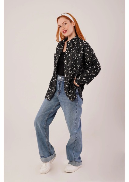Eskitme Görünümlü Denim Gömlek