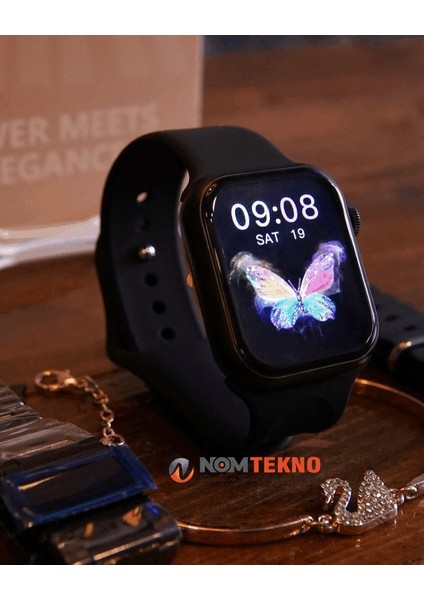 Nom Tekno / Venandin NOVA10 Mini Akıllı Saat(3 Kordon+Kuğu Bilezik)