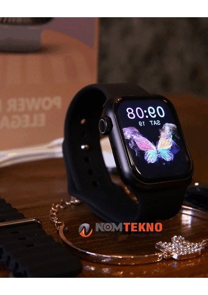 Nom Tekno / Venandin NOVA10 Mini Akıllı Saat(3 Kordon+Kuğu Bilezik)