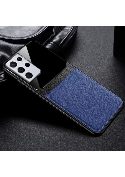 Samsung Galaxy S22 Ultra Uyumlu Zebana Lens Pu Deri Kılıf
