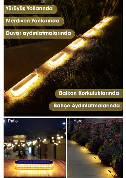 1ADET Güneş Enerjili 30LEDLI Premium Kalite Solar Dekoratif Zemin Bahçe Peyzaj Aydınlatma