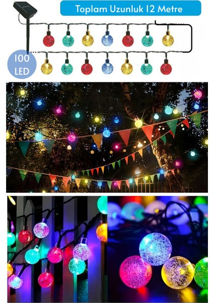 100 Top Ledli Solar Kristal Bahçe Dekorasyon Aydınlatma Rgb Işık Güneş Enerjili RGB Çok Renkli Işık