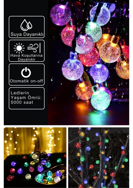 100 Top Ledli Solar Kristal Bahçe Dekorasyon Aydınlatma Rgb Işık Güneş Enerjili RGB Çok Renkli Işık