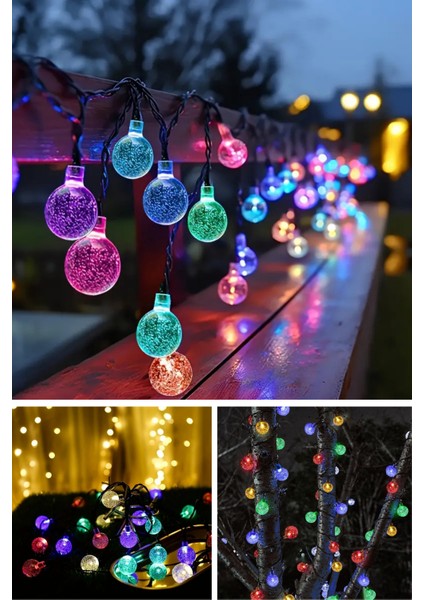 100 Top Ledli Solar Kristal Bahçe Dekorasyon Aydınlatma Rgb Işık Güneş Enerjili RGB Çok Renkli Işık