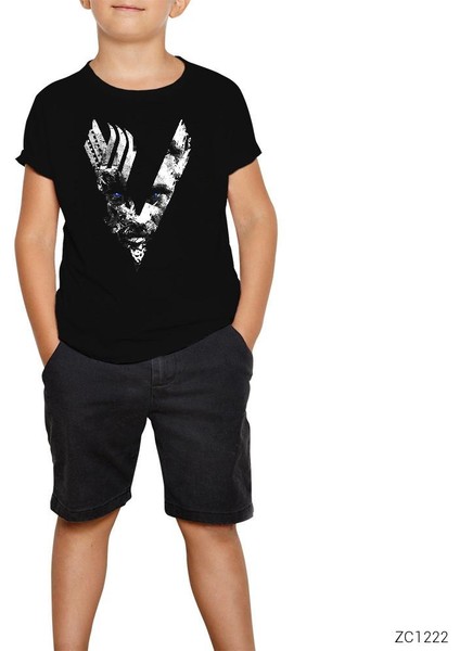 Vikings Logo Ragnar Siyah Çocuk Tişört fiyatları