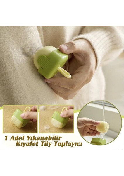 Yıkanabilir Kıyafet Tüy,Toz,Kıl,Tiftik Toplama Tekrar Kullanılabilir Rulo