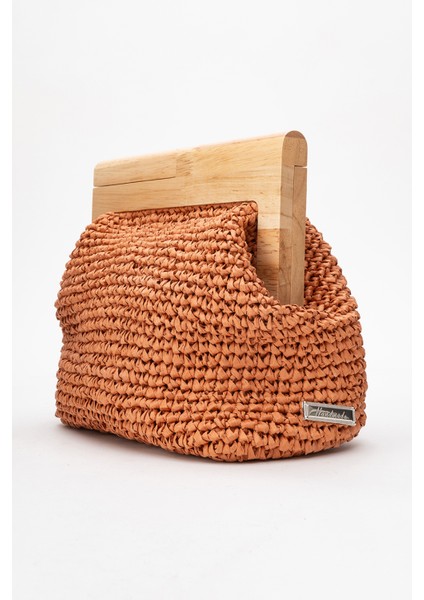 Kadın Handmade Hasır Bohem Clutch El Çantası Zy 25009 Keten