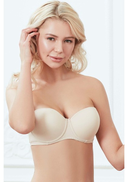 Anıl 3241 Balenli Destekli Dolgulu Askısız Straplez Günlük Klasik T-Shirt Sütyeni fırsatları