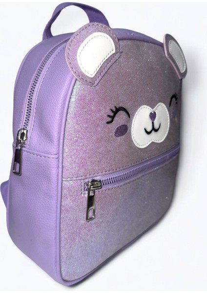 Kız Çocuk Sırt Çantası Lila Renk Simli Sevimli Desenli Nakışlı fiyatları