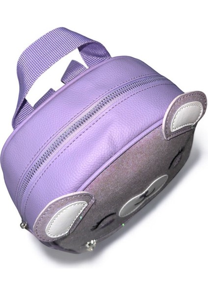 Kız Çocuk Sırt Çantası Lila Renk Simli Sevimli Desenli Nakışlı modelleri