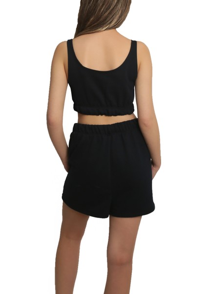 Casual Şort Crop Eşofman Takım