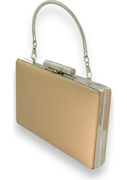 Nude Renk Çizilmeyen El Izi Yapmayan Mat Saten Abiye Çanta Gece Çantası Portföy Clutch Düğün Nişan