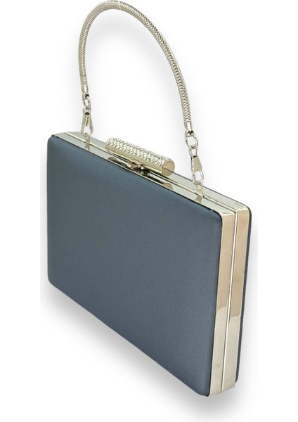 Lacivert Çizilmeyen El Izi Yapmayan Mat Saten Abiye Çanta Gece Çantası Portföy Clutch Düğün Nişan