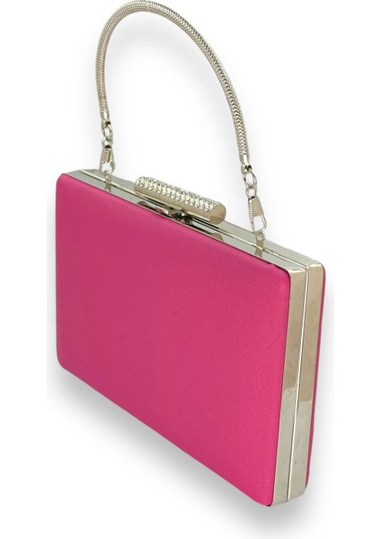 Pembe Renk Çizilmeyen El Izi Yapmayan Mat Saten Abiye Çanta Gece Çantası Portföy Clutch Düğün Nişan