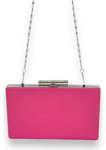 Pembe Renk Çizilmeyen El Izi Yapmayan Mat Saten Abiye Çanta Gece Çantası Portföy Clutch Düğün Nişan