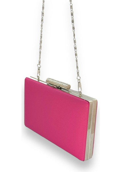 Pembe Renk Çizilmeyen El Izi Yapmayan Mat Saten Abiye Çanta Gece Çantası Portföy Clutch Düğün Nişan