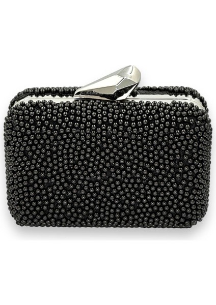 Mini Boy Siyah Incili Abiye Çanta Gelin Çantası Abiye Çanta Gece Çantası Portföy Clutch Mezuniyet