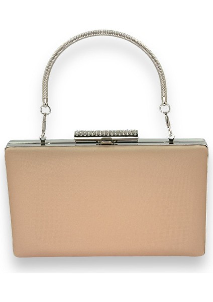 Ten Renk Çizilmeyen El Izi Yapmayan Mat Saten Abiye Çanta Gece Çantası Portföy Clutch Düğün Nişan