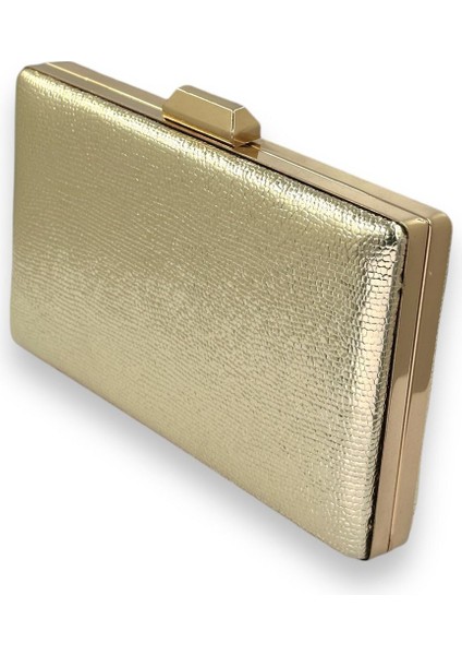 Metalik Altın Gold Dore Renk Zincir Askılı Abiye Çanta Düğün Nişan Mezuniyet