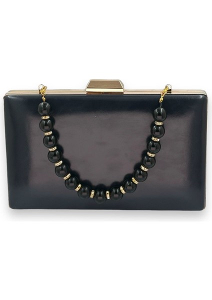 Lacivert Renk Abiye Çanta Incili Abiye Çanta Portföy Çanta Portföy Clutch Düğün Nişan