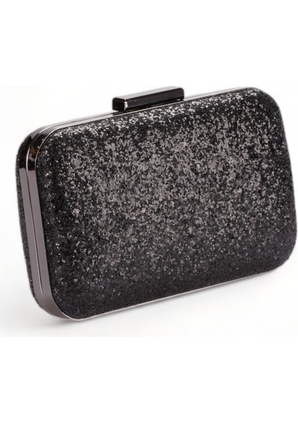 Siyah Renk Pullu Pul Payet Çanta Gece Çantası Abiye Çanta Portföy Clutch