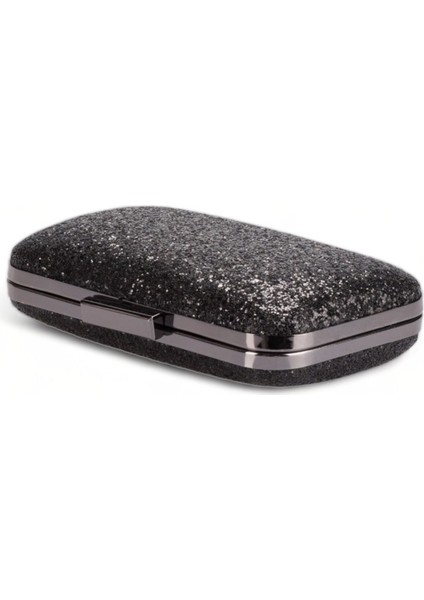 Siyah Renk Pullu Pul Payet Çanta Gece Çantası Abiye Çanta Portföy Clutch