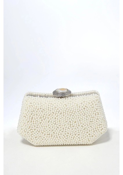 Incili Abiye Çanta Sedef Renk Gelin Çantası Abiye Çanta Gece Çantası Portföy Clutch
