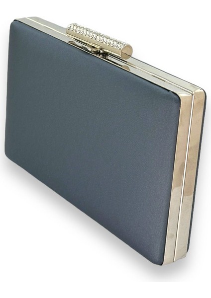 Lacivert Çizilmeyen El Izi Yapmayan Mat Saten Abiye Çanta Gece Çantası Portföy Clutch Düğün