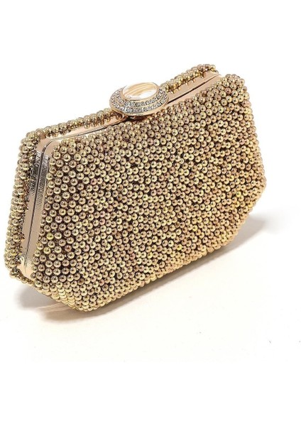 Altın Renk Incili Abiye Çanta Sedef Renk Gelin Çantası Abiye Çanta Gece Çantası Portföy Clutch