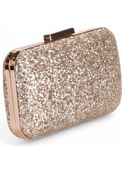 Altın Gold Dore Renk Pullu Pul Payet Çanta Gece Çantası Abiye Çanta Portföy Clutch