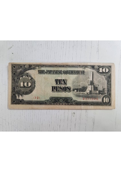 1942 Japonya Isgal Parası Nadir Temiz.; 2.dünya Savasina Ait Nadir Koleksiyonluk.; 10 Peso