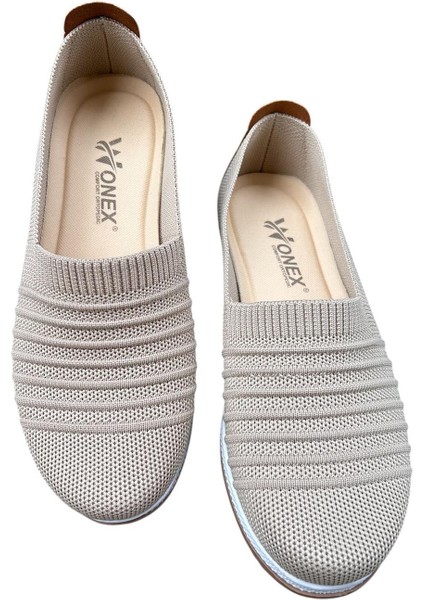 Bej Kumaş Kadın Günlük Ayakkabı modelleri