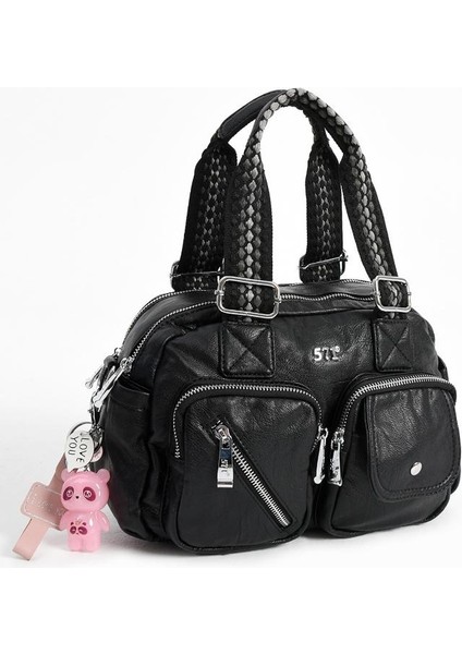 Y.s.deri Kadın Omuz Çantası 33*25 cm Vegan Deri Kol Çantası Işıklı Aksesuar Çapraz Askılı Postacı