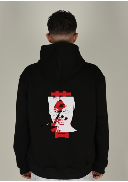 Geisha Baskılı Kapüşonlu Sweatshirt
