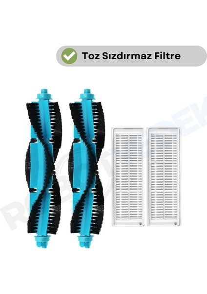 Viomi V3 Uyumlu Yedek Ana Fırça ve Hepa Filtre-4 Parça