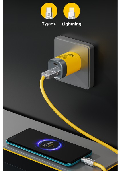 TF-A07 Hızlı Şarj Data Kablosu Type-C / Lightning