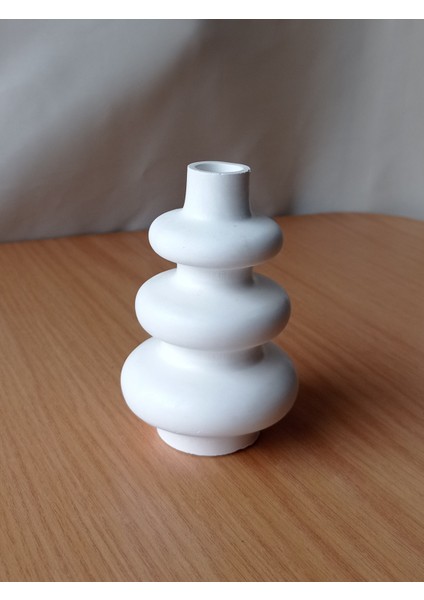 Minimalist Beton Dalgalı Vazo 10 cm