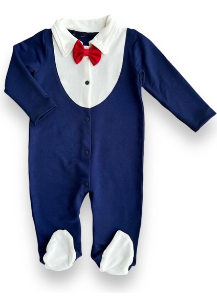 B 0-3 3-6 6-9 Ay Smokin Papyonlu Erkek Bebek Tulumu